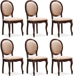 Casa Padrino conjunto de sillas de comedor barrocos beige / oro / marrón oscuro 47 x 44 x A. 97 cm - Conjunto de 6 sillas de cocina - Muebles de comedor barrocos Casa Padrino conjunto de sillas de comedor barrocos beige / oro / marrón oscuro 47 x 44 x A. 97 cm - Conjunto de 6 sillas de cocina - Muebles de comedor barrocos