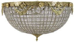 Casa Padrino lámpara de techo de cristal barroco oro Ø 60 x A. 30 cm - Araña de techo magnífica - Luces Barrocas