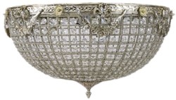 Casa Padrino lampada di copertura barocco argento Ø 60 x A. 30 cm - Lampadario a soffitto magnifico - Luci Barocche