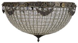 Casa Padrino lampe couverture baroque en cristal oxydé Ø 60 x H. 30 cm - Lampe couverture magnifique - Luminaires Baroques