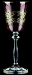 Casa Padrino conjunto de 6 vasos de licor barroco de lujo rojo burdeos / oro Ø 5,5 x A. 17 cm - Vasos de licor hechos y pintados a mano - Accesorios para Hoteles y Restaurantes - Calidad de Lujo