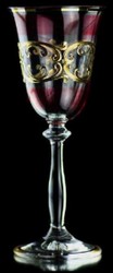 Casa Padrino conjunto de 6 vasos de licor barroco de lujo rojo burdeos / oro Ø 5,5 x A. 17 cm - Vasos de licor hechos y pintados a mano - Accesorios para Hoteles y Restaurantes - Calidad de Lujo