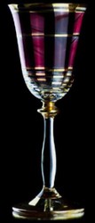 Casa Padrino set di 6 bicchieri da liquore barocco di lusso rosso bordeaux / oro Ø 5,5 x A. 17 cm - Bicchieri da liquore fatti a mano - Accessori per Hotel e Ristoranti - Qualità di Lusso