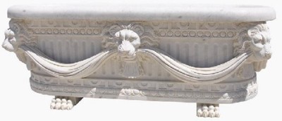 Casa Padrino bañera barroco de lujo cabeza de león blanco 180 cm - Bañera de mármol independiente - Accesorios de baño - Noble y Magnífico
