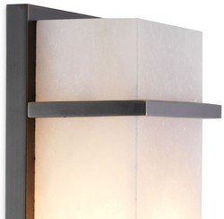 Casa Padrino lámpara de pared de lujo bronce / alabastro 13 x 9 x A. 34 cm - Elegante lámpara de pared con pantalla de alabastro - Luces de Lujo