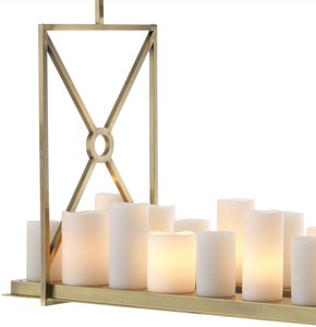 Casa Padrino Luxus LED Kronleuchter Messingfarben / Weiß 120 x 39 x H. 79 cm - Moderner Kronleuchter mit Fernbedienung - Luxus Qualität
