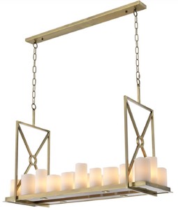 Casa Padrino lustre LED de luxe laiton / blanc 120 x 39 x H. 79 cm - Lustre moderne avec télécommande - Qualité de Luxe