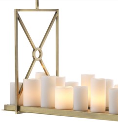 Luxus Wohnzimmer Hotel LED Kronleuchter Messing Weiß Luxury Living Room Hotel LED Chandelier Brass White