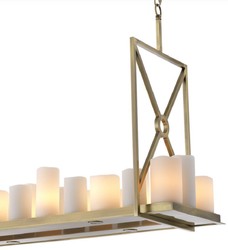 Luxus Wohnzimmer Hotel LED Kronleuchter Messing Weiß Luxury Living Room Hotel LED Chandelier Brass White