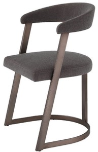 Casa Padrino silla de diseño con reposabrazos gris-marrón / bronce 52 x 49 x A. 78 cm - Silla de comedor - Silla de oficina - Muebles de diseño de lujo
	
