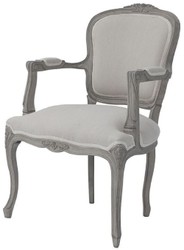 Casa Padrino conjunto de sillas de comedor barroco de lujo gris - 6 sillas de comedor con reposabrazos hechas a mano en estilo barroco - Muebles de comedor barrocos