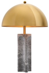 Luxus Designer Marmor Tischleuchte mit Metall Lampenschirm Grau Antik Messing Luxury Designer Marble Table Lamp with Metal Lampshade Gray Antique Brass 