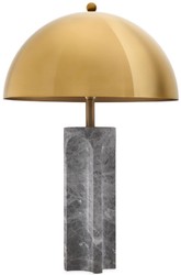 Luxus Designer Marmor Tischleuchte mit Metall Lampenschirm Grau Antik Messing Luxury Designer Marble Table Lamp with Metal Lampshade Gray Antique Brass 