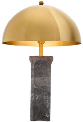 Luxus Designer Marmor Tischleuchte mit Metall Lampenschirm Grau Antik Messing Luxury Designer Marble Table Lamp with Metal Lampshade Gray Antique Brass 