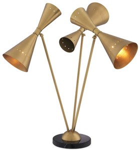 Luxus Designer Tischleuchte Antik Messing Schwarz Luxury Designer Table Lamp Antique Brass Black