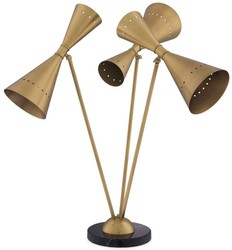 Luxus Designer Tischleuchte Antik Messing Schwarz Luxury Designer Table Lamp Antique Brass Black