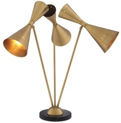 Luxus Designer Tischleuchte Antik Messing Schwarz Luxury Designer Table Lamp Antique Brass Black