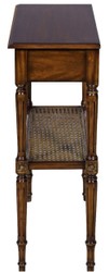 Casa Padrino luxury Art Nouveau bedside table brown 71 x 28 x H. 76 cm - Elegant solid wood bedside table - Side table with drawer and rattan shelf - Bedroom Furniture