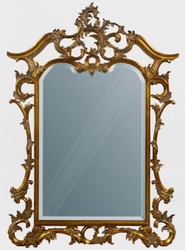 Casa Padrino luxury baroque mahogany mirror antique gold 100 x 4 x H. 159 cm - Magnificent hand carved wall mirror in baroque style - Antique style wardrobe mirror - Living room mirror