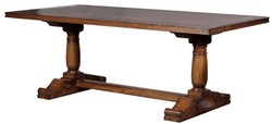 Casa Padrino table à manger de style campagnard de luxe marron 210 x 102 x H. 77 cm - Table de cuisine en bois massif rustique - Mobilier de salle à manger en bois massif de style campagnard rustique
