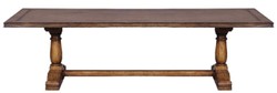 Casa Padrino mesa de comedor de estilo campestre de lujo marrón 275 x 116 x A. 77 cm - Mesa de cocina rústica de madera maciza - Muebles de comedor de madera maciza de estilo campestre rústico