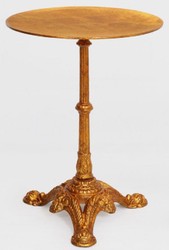 Casa Padrino table d'appoint baroque de luxe or antique Ø 50 x H. 66 cm - Table ronde en bois massif - Mobilier Baroque