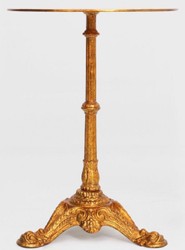 Casa Padrino table d'appoint baroque de luxe or antique Ø 50 x H. 66 cm - Table ronde en bois massif - Mobilier Baroque