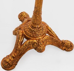 Casa Padrino table d'appoint baroque de luxe or antique Ø 50 x H. 66 cm - Table ronde en bois massif - Mobilier Baroque