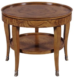 Casa Padrino table d'appoint baroque de luxe marron Ø 61 x H. 51 cm - Table ronde en bois massif - Meubles de salon de style baroque