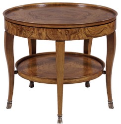 Casa Padrino table d'appoint baroque de luxe marron Ø 61 x H. 51 cm - Table ronde en bois massif - Meubles de salon de style baroque