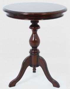 Casa Padrino table d'appoint baroque de luxe marron foncé Ø 50 x H. 62 cm - Table ronde en acajou - Meubles en acajou de style baroque