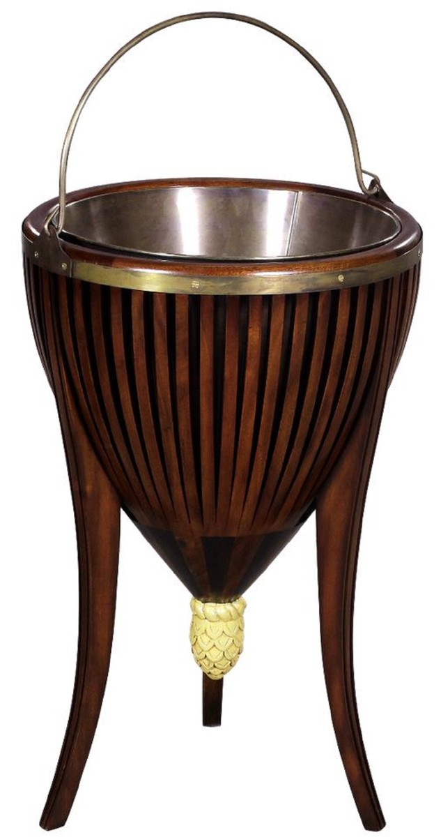 Luxus Barock Mahagoni Weinkühler Sektkühler Champagnerkühler Luxury Baroque Mahogany Wine Cooler Champagne Cooler 