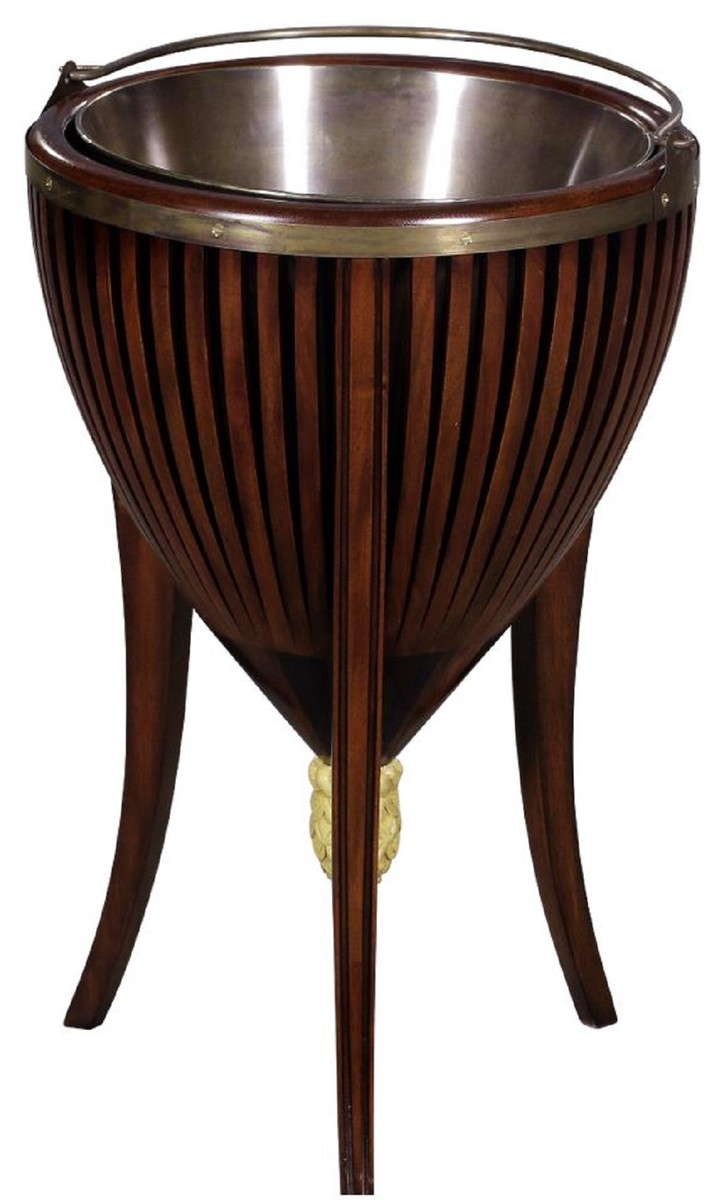 Luxus Barock Mahagoni Weinkühler Sektkühler Champagnerkühler Luxury Baroque Mahogany Wine Cooler Champagne Cooler 