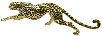 Casa Padrino figurine en bronze de luxe guépard or / noir 115 x 17 x H. 26 cm - Sculpture en Bronze - Figurine de Décoration - Accessoires de Décoration de Luxe