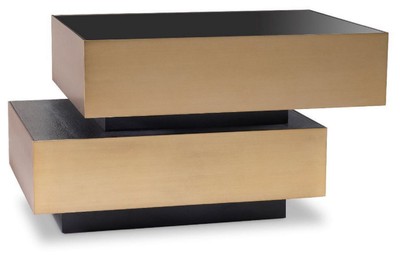 Casa Padrino table d'appoint de luxe laiton / gris anthracite / noir 62 x 80 x H.48 cm - Meubles de Salon - Qualité de Luxe