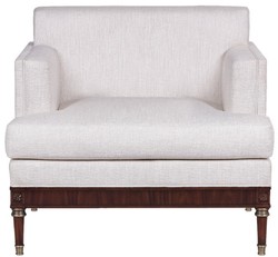 Casa Padrino fauteuil de salon Art Déco de luxe blanc / marron foncé 92 x 83 x H. 82 cm - Mobilier de Salon Art Déco - Qualité de Luxe