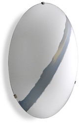 Casa Padrino espejo de lujo con raya azul Ø 119 cm - Espejo de pared redondo cóncavo con soporte de pared - Colección de Lujo