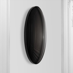 Casa Padrino Luxus Spiegel Schwarz Ø 91 cm - Runder konvexer Wandspiegel - Luxus Möbel