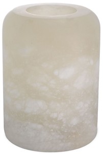 Casa Padrino Luxus Alabaster Teelichthalter Ø 12 x H. 16 cm - Deko Accessoires - Luxus Qualität