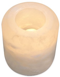 Casa Padrino Luxus Alabaster Teelichthalter Ø 12 x H. 13 cm - Deko Accessoires - Luxus Qualität