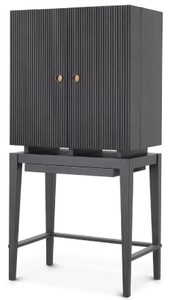 Casa Padrino armoire à vin de luxe gris anthracite / bronze 82,5 x 51 x H. 168 cm - Armoire bar en acajou avec 2 portes - Mobilier de Bar - Qualité de Luxe