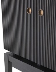 Casa Padrino armoire à vin de luxe gris anthracite / bronze 82,5 x 51 x H. 168 cm - Armoire bar en acajou avec 2 portes - Mobilier de Bar - Qualité de Luxe