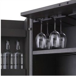 Casa Padrino armoire à vin de luxe gris anthracite / bronze 82,5 x 51 x H. 168 cm - Armoire bar en acajou avec 2 portes - Mobilier de Bar - Qualité de Luxe