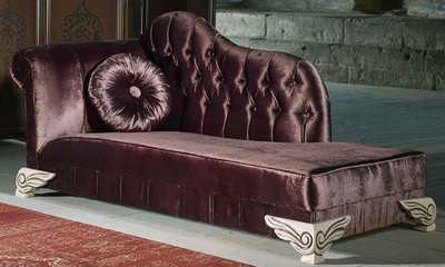 Luxus Barock Samt Chaiselongue Lila Creme Luxury Baroque Velvet Chaise Longue Purple Cream