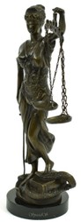 Casa Padrino figura decorativa de lujo Justitia bronce antiguo / negro 21 x 11 x A. 43 cm - Figura de bronce con base de mármol - Accesorios Decorativos