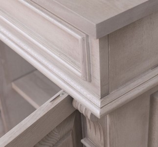 Casa Padrino Landhausstil Badezimmer Set Grau - 1 Doppelwaschtisch & 2 Waschbecken & 2 Wasserhähne & 1 Wandspiegel - Massivholz Badezimmermöbel im Landhausstil