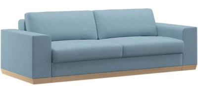 Casa Padrino canapé-lit bleu clair / naturelle 240 x 100 x H. 80 cm - Canapé de salon moderne - Meubles de salon