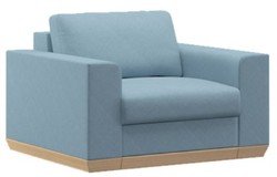 Casa Padrino poltrona da soggiorno azzurro / naturale 105 x 100 x A. 80 cm - Mobile soggiorno moderno