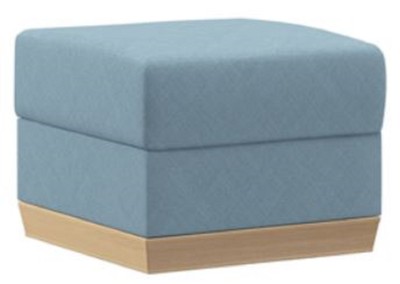 Casa Padrino taburete azul claro / natural 60 x 60 x A. 46 cm - Taburete de salón moderno - Otomana - Muebles de salón