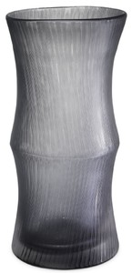 Casa Padrino luxury decorative glass vase gray Ø 18 x H. 37,5 cm - Elegant hand blown flower vase - Decoration Accessories